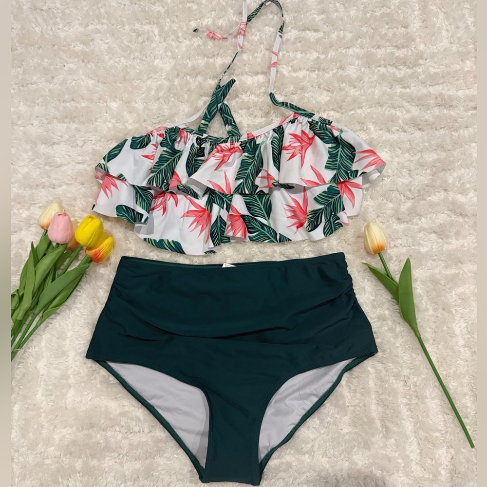 Floral Ruffle Bikini Set